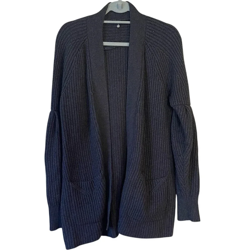 Anthropologie Knitted & Knotted Wool Blend Open Sweater Long‎ Cardigan